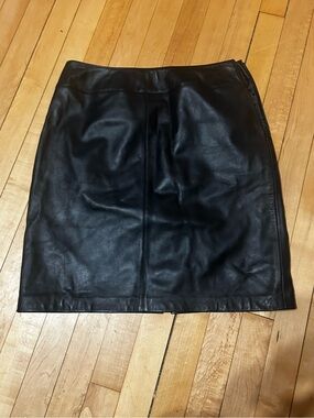Croft & Barrow Black Lambskin Leather Mini Skirt